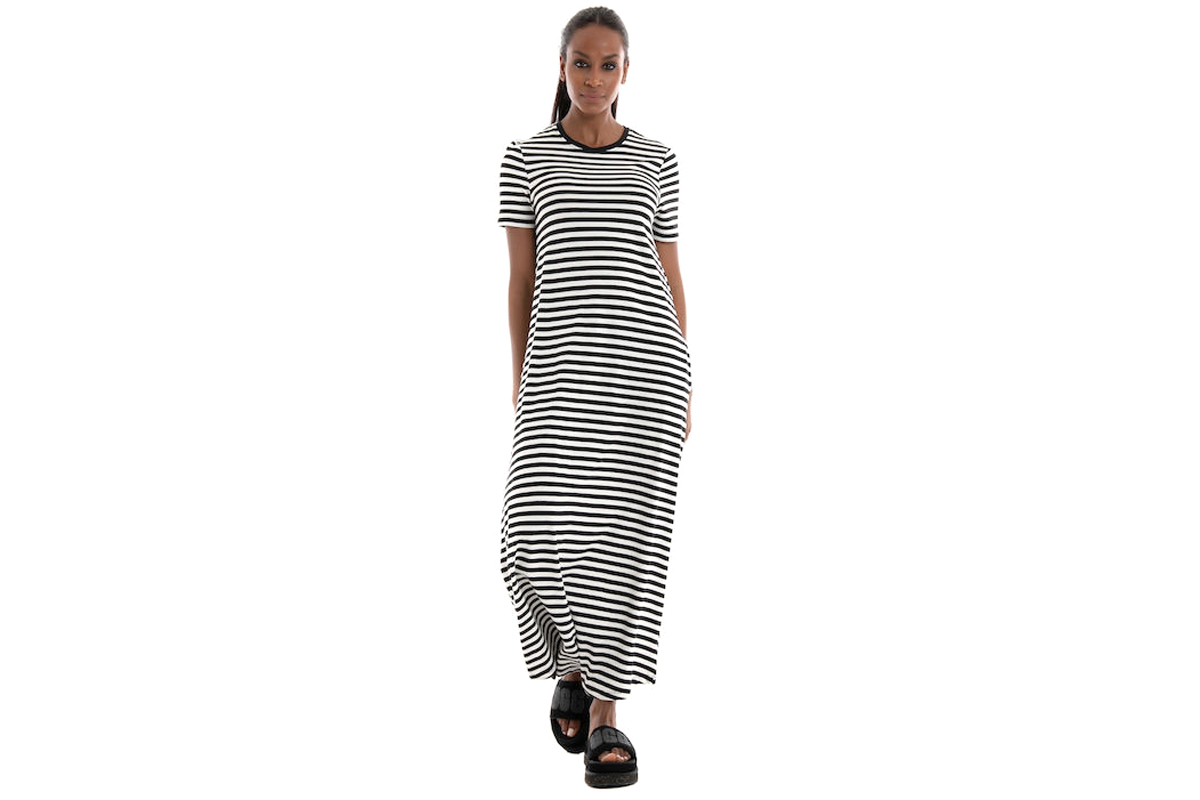 Only Onlmay S-S Long Stripe Dress Jrs Φόρεμα (15252633 BLACK) Μαύρο